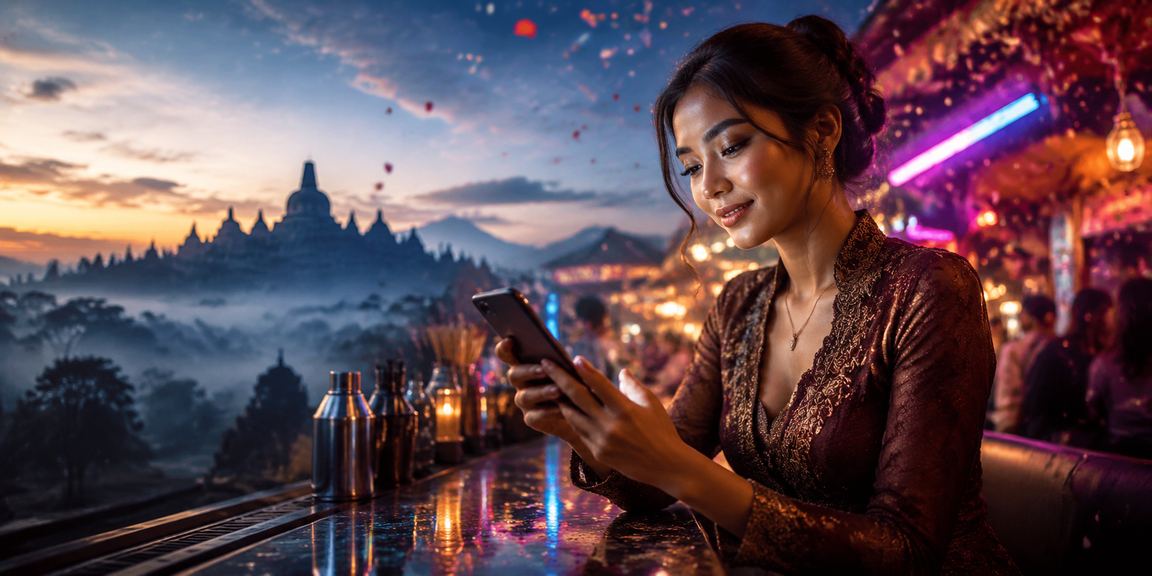 Pengguna mobile mengakses kasino online dan taruhan di pasar malam